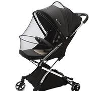 DERJDISF Moustiquaire Poussette Universelle avec Fermeture éclair,Respirant Protection Anti-Insectes pour Landau,Berceau et Moïse,3D PVC Tissu à Maille Fine et Résistante,Sac Inclus (Noir)