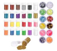 DERJDISF Paillettes - Ensemble de Paillettes de 36 Couleurs, Paillettes Visage et Paillette Chrome Ongles, Cheveux, Paillettes Fines et Épaisses pour Maquillage, Slime, Résine et Plus !
