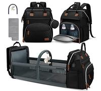 DERJUNSTAR Grand sac à dos à langer avec matelas à langer, dos rembourré épais et sangles, compartiment pour ordinateur portable, sac à dos de voyage étanche avec port USB, multifonction pour maman et