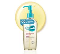 Derma B Huile corporelle hydratante quotidienne pour peaux sèches 99% d'origine naturelle, huile d'argan et huile d'amande douce, 200 ml