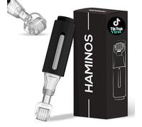 Derma roller 0,25 mm avec Réservoir de Serum pour Cheveux, Barbe, Peau, Rides, Lèvres, Vergetures, Hyperpigmentation + GUIDE ÉTAPE PAR ÉTAPE, 140 aiguilles en titane SANS SÉRUM
