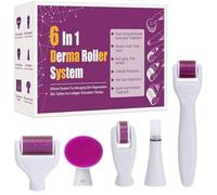 Derma Roller, 6 En 1 Derma Roller 0.5/1/1.5/2mm, Micro Aiguilles Rouleau, Dermaroller Appareil Anti-rides Anti-âge, Retrait de Cicatrice Acne Vergetures, pour Visage Corps Yeux