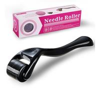 Derma Roller pour Repousse des Cheveux et Barbe 540 Micro-Aiguilles en Titane, 0,5mm Derma-Roller Rouleau Microneedling pour Visage, Réduction des Cicatrices et Rides, Soin de la Peau et Barbe