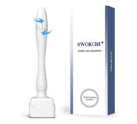 Derma Stamp Adjustable Dermaroller 0-3mm SWORCHI 140 Pointes en Titane Microneedle Visage Dermapen Professionnel Microneedling Dermastamp Dermaroller pour Cheveux Barbe Visage