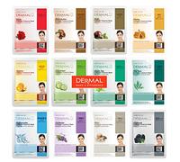 DERMAL Lot de 12 masques à l'essence de collagène Hyaluronate de sodium et collagène hydrolysé naturel