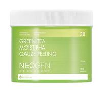 DERMALOGY by NEOGENLAB Green Tea Moist PHA Gauze Peeling Pads (30 pads) - Exfoliating & Soothing Peeling Pad with AHA, BHA, PHA, LHA & Green Tea & Hyaluronic Acid - Korean Skin Care