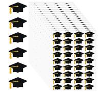 Dermalyx 16 Feuilles Autocollants pour Chapeaux De Diplôme Noir Et Or, Autocollant Cachet pour Bouteilles De Boisson Année Universitaire Collège