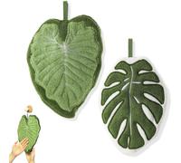 Dermalyx 2 Pièces Serviettes Créatives en Forme De Feuilles, Linges De Cuisine, Gants Absorbants pour Essuyer, Torchons De Cuisine, Chiffons Doux pour Séchage, Serviettes