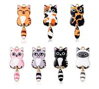 Dermalyx 21 Pièces Mignons Chatons Porte-clés, Petit Chat Porte-bonheur, Charme de Sac Mignon, Porte-clés Sympa, Cadeau pour Amoureux des Chats, Bénéfice de l'Anniversair