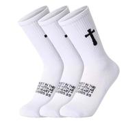 Dermalyx 3 Paires De Chaussettes Chrétiennes, Chaussettes De Prière, Cadeaux D'anniversaire, Chaussettes De Football Avec Motif Ruban, Chaussettes Antidérapantes Unisexes