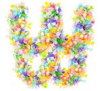 Dermalyx 5 Pièces 2m Guirlande de Pâques Colorée à Confettis, Décoration de Printemps à Suspendre, Œufs de Pâques à Suspendre, Bannière de Décoration de Pâques pour Extér