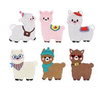 Dermalyx 6 Pièces Patchs Thermocollants Animaux Mignons Enfants Lama Écussons À Repasser, Patchs Colorés Pour Vêtements DIY Réparation & Décoration, Appliques Textile The