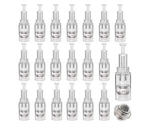 Dermapen，Aiguille Microneedling，Dermapen Microneedling,20 x 36 Aiguilles de remplacement Micro Aiguilles indolores Seringues à rainures filetées pour le rétablissement de la peau des rides anti-âge