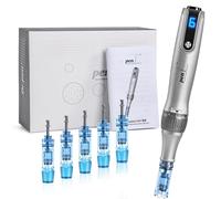 Dermapen M8S Microneedling Pen, Professionnel Stylos Microneedle Kit avec 6 Aiguilles (3x12 Pin et 3x36 Pin) Pour Dr Pen M8S, 6 Niveaux de Vitesse et Profondeur Réglable de 0-2,5mm pour Visage Corps