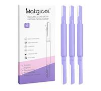 Dermaplane Lot de 3 rasoirs pour visage et sourcils pour femme - Outil de dermaplaning pour épilation du visage Peach Fuzz, lame de haute précision pour une peau lisse (violet)