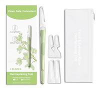 Dermaplane Rasoir pour femme, rasoir pour le visage, rasoir à sourcils et visage, outil de dermaplaning réutilisable, épilation du visage pour femme, épilateur de poils de pêche, 4 recharges de lame,