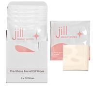 Dermaplaning Lot de 6 lingettes magiques à l'huile de pré-rasage pour femme Lisse, protège et améliore votre expérience de rasage. Utilisation avec le kit de démarrage Jill, le rasoir pour le visage