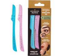 Dermaplaning Tool For Face, Eyebrow, Removing Unwanted Hair, Exfoliating Tool For Women (Blue Opal & Rose Quartz)