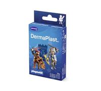 DermaPlast Playmobil Chevalier Set de Pansements Adhésifs | Mix 3 Tailles | 12 unités, pansement avec motif Playmobil, pour la protection des blessures mineures, résistants à l’eau et aux impuretés