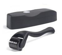 Dermaroller Cheveux, 540 Aiguilles en titane de 0,5 mm Dermaroller Barbe, Rouleau à barbe noir mat, rouleau à micro-aiguilles pour les soins de la peau et des cheveux