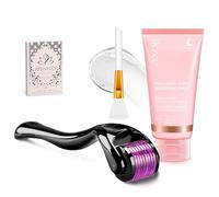 Dermaroller Visage & Cheveux+Masque Collagène et EBOOK inclus, 540 Micro-aiguilles 0,5mm, Rouleau de Beauté pour Stimulation du Collagène, Soins Anti-âge, Skin Care, Répare Peau Lisse et Eclatante