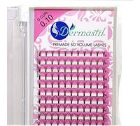Dermastil 5D D Curl Epaisseur 0.10 mm Bouquets Volume Russe Pre- Faits Boite de 176 FANS- 16 lignes- pour les extensions de cils PBT Vegan (11 mm)