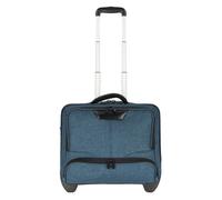 Dermata 2 roues Valise business 41 cm Compartiment ordinateur bleu