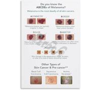 Dermatology Education Poster Human Skin Layers Chart Medical School Anatomy Study Canvas Wall Art for Doctors Office Classroom Decor(Unframed,12x18inch(30x45cm))