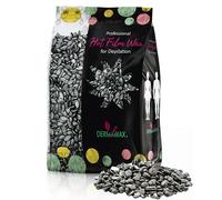 Dermawax 1 kg Perles de Cire Noire à l'Huile de Noix de Coco - Épilation Professionnelle pour Hommes et Femmes, Corps Complet, Zones Intimes, Visage - Fabriqué en Italie (1 kg, Black- Silver)