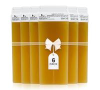 DERMAWAX 6 x 100 ml Cartouches de Cire Roll-On,Épilation Douce Olive-Peaux Sensibles,Aisselles,Jambes,Bras,Dos, Poitrine-Kit Professionnel, Hydratation, Facile à Utiliser (100 ml (Lot de 6), Olive)