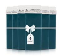 DERMAWAX 6 x 100 ml Cartouches Roll-On Aloe Vera - Épilation Douce pour Peaux Sensibles - Jambes, Aisselles, Bras, Dos, Poitrine - Recharges Universelles pour Chauffe-Cire Professionnel