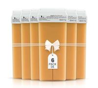 DERMAWAX 6 x 100 ml Cartouches Roll-On, Cire Chaude Argan - Épilation Douce et Hydratante pour Peaux Sensibles - Jambes, Bras, Aisselles, Dos & Poitrine - Made in Italy