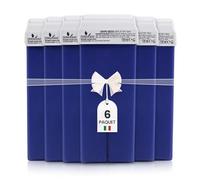 DERMAWAX 6 x 100 ml Cartouches Roll-On, Cire Chaude Pépins de Raisin - Épilation Douce et Hydratante pour Peaux Sensibles - Jambes, Bras, Aisselles, Dos & Poitrine - Made in Italy