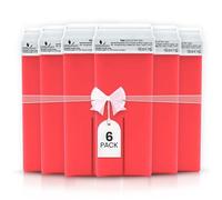 DERMAWAX 6 x 100 ml Cartouches Roll-On, Cire Chaude Rose - Épilation Douce, Peaux Sensibles, Dioxyde de Titane, Jambes, Aisselles, Bras, Dos, Poitrine, Made in Italy (100 ml (Lot de 6), Pink)