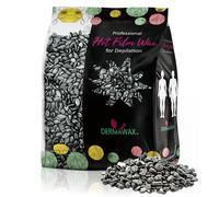 Dermawax Perles de Cire Noire à l'Huile de Noix de Coco - Épilation Efficace pour Hommes et Femmes - Pour Jambes, Bras, Aisselles, Bikini et Visage - Fabriqué en Italie (0,5 kg, Black- Silver)