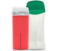 DERMAWAX Roll-On Chauffe-Cire - Rose Cartouche Cire à Titane - Kit Professionnel pour Épilation Douce des Jambes, Bras, Dos, Aisselles - Application avec Bandes Non Tissées - 230V, 25W, Certifié CE