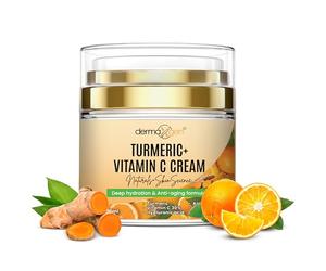 DERMAXGEN Curcuma + 30 % de vitamine C Glow Crème hydratante et réparatrice de la peau, hydratante avec ingrédients biologiques Crème visage anti-âge pour peaux normales, sèches et grasses - 50,3 ml