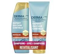 DermaXPro by Head & Shoulders Revitalise Shampoing Antipelliculaire 250ml + Après-Shampoing Léger 220ml à la Caféine et Complexe de Céramides, Hydrate le Cuir Chevelu Sec et les Cheveux Fins