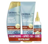 DermaXPro by Head & Shoulders Routine Revitalisante Avec Shampoing 250ml, Après-Shampoing 220ml Et Soin Revitalisant Sérum Sans Rinçage 145ml à la Caféine et Complexe de Céramides
