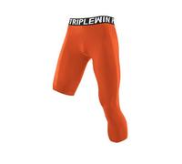 Dermonem Collant de compression 3/4 pour homme - Pantalon moulant pour le basket-ball - Sous-vêtement de base athlétique - Pantalon d'entraînement fin pour homme, Orange, XXL