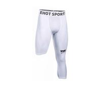 Dermonem Legging de compression 3/4 pour homme - Jambe unique - Short de basket-ball - Pour entraînement et course à pied, Blanc - Gauche Long - M - 160-170 cm, M-XXL