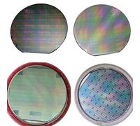 Dermonem propose des plaquettes de silicium de différentes tailles (20 cm) avec puces CPU, circuits lithographie semi-conducteurs et styles aléatoires, support inclus