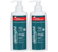 DERMOPHIL Crème Mains Bio Réparation Forte Flacon Pompe Pour La Peau 2x200 ml