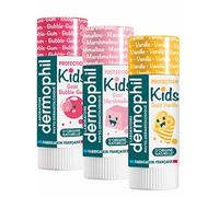 Dermophil Dermokid's Stick lèvres - Nouveaux Parfums- VANILLE * MARSHMALLOW * BUBBLE GUM - 3 sticks de 4g