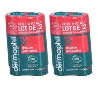 Dermophil Indien Réparation Lèvres Abîmées Bio Stick Lot de 2 Soin(S)S Des 2x2x4 g
