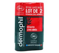 Dermophil Indien Réparation Lèvres Abîmées Bio Stick Lot de 2 Soin(S)S Des 2x4 g