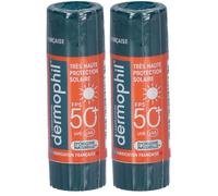 DERMOPHIL Stick Lèvres Solaire SPF50+ 2x4 g