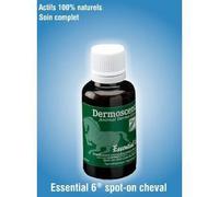 Essential 6 Spot-on pour Chevaux | Soin Cutané Multifonctionnel Naturel | Hydrate & Renforce la Barrière Cutanée | Améliore la Brillance du Pelage | 4 x 30 ML | Dermoscent