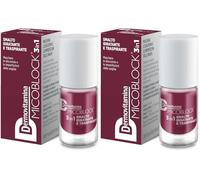 Dermovitamina Micoblock 3 en 1 Vernis Bordeaux 5 ml | Vernis à séchage rapide pour ongles endommagés, avec formule spéciale hydratante et respirante à action élasticissante (Lot de 2)