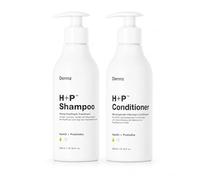 Dermz H+P Lot de 2 shampoings et après-shampoing 300 ml - Avec huile de graines de chanvre et ferment lactobacillus - Soin pour cuir chevelu sec et squameux - Avec acide salicylique
